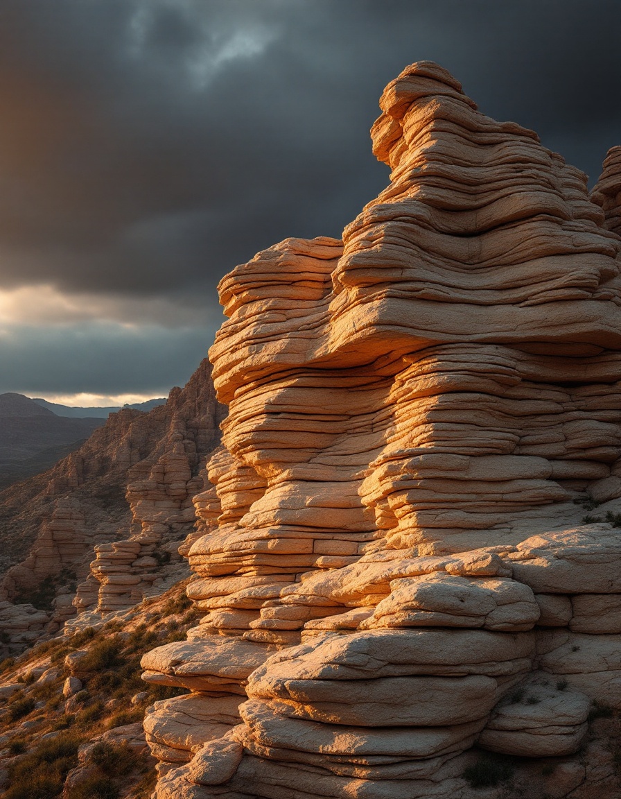 Stacked limestone strata at El Torcal — nature's own stonework